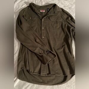 Wrangler Olive Button Down Shirt